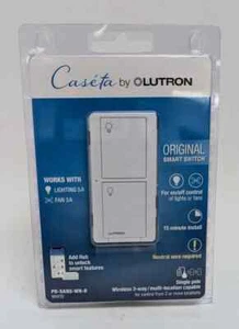 Nuevo Interruptor Inteligente Lutron Caséta Inalámbrico 120V Blanco PD-5ANS-WH-R Monopolo 3 Vías - Imagen 1 de 2