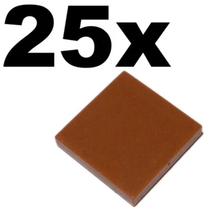 NEW LEGO - TILES - 2 x 2 - Orange Dark tile x 25 - smooth flat tiler 2x2 - Picture 1 of 1