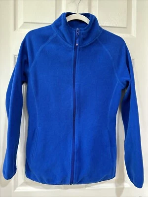 White Cross Women's Small Blue Fleece Long Sleeve Zip Jacket Pockets EUC - Image 1 of 4
