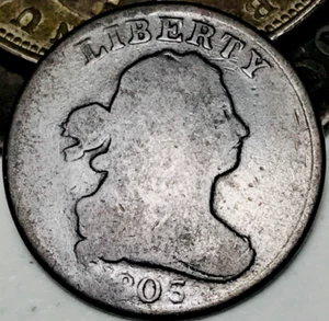 1803 Draped Bust Half Cent 1/2c Ungraded Circulated US Type Coin CC22540 - Picture 1 of 6