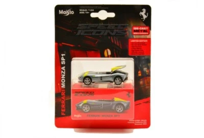 MODELLINO AUTO STATICO MAISTO FERRARI MONZA SP-1 CABRIOLET SILVER SCALA 1:64 - Immagine 1 di 4
