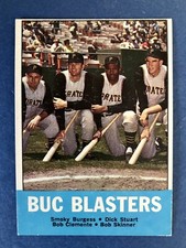 1963 Topps Set Break #18  Buc Blasters (Burgess, Stuart, Clemente, Skinner): EX+