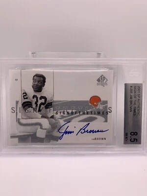 Jim Brown 2001 UD SP AUTHENTIC "SIGN OF THE TIMES" AUTO Card #JBr - Image 1 of 4