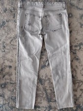 BALMAIN Womens Denim Washed White Gray Cotton Jeans Denim Pants Sz 40 Small