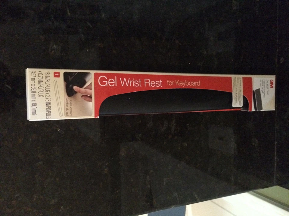 Reposamuñecas Gel 3M para Teclado WR309LE Antimicrobiano 18x2.75x0.75 pulgadas Negro Nuevo en Foto 1 de 1