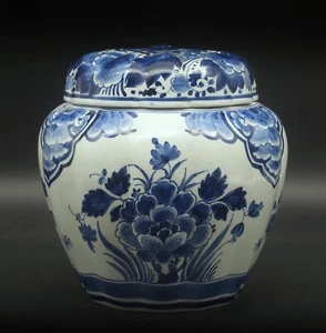PERFECT antique Porceleyne Fles/Royal Delft lidded Tobacco Jar / Humidor 1927 - Picture 1 of 4
