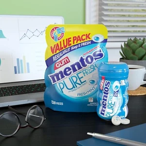Mentos Pure Fresh Sugar-Free Chewing Gum with Xylitol, Fresh Mint, 120 Piece Bul - Picture 1 of 6