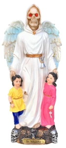  Santa Muerte 12"Resin  Statue Holy Death Grim Reaper Skull White Blanca 6650-12 - Picture 1 of 4