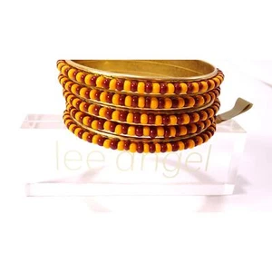 Neiman Marcus Lee Angel Women's Bead Stackable Bangle Bracelet Set 5 NWT 189 - Picture 1 of 7