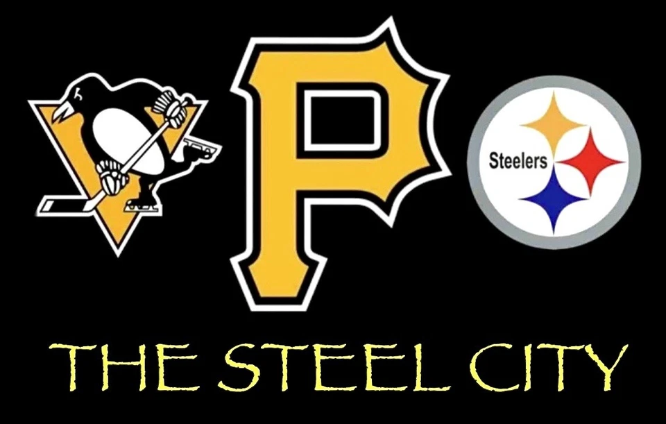 (2) Calcomanía adhesiva de vinilo 5x3,25 Pittsburgh Steelers Pirates Penguins City Sports Foto 1 de 1