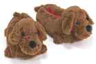 SlumberzzZ Adults Brown Fluffy Dog Faux Fur 3D Novelty Slippers Sizes 3 up to 8
