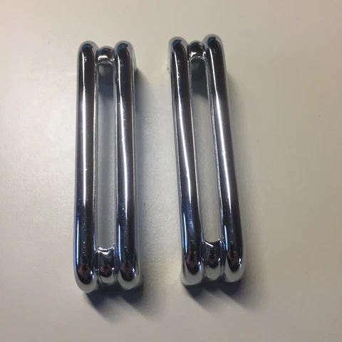2 Vintage KBC Chrome Split Bar Drawer Pull Mid Century Style Lot B Cover