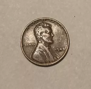 1944 Lincoln Wheat Penny No Mint Mark One Cent Coin Rim Error “L” In Liberty - Picture 1 of 2
