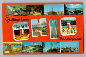 Greetings From Ohio OH Multi-View Vintage Color Postcard 1950s - Picture 1 of 2