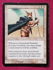 Magic The Gathering ONSLAUGHT GUSTCLOAK SENTINEL single white card MTG