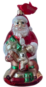 Adorno Waterford Papá Noel Caballo Mecedor Navidad Vidrio Soplado Reliquias de Vacaciones - Imagen 1 de 12