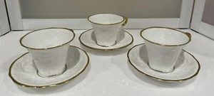 Vintage Royal Stafford englische Tasse und Untertasse Old English Oak Bone (3 Sets) - Bild 1 von 5