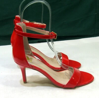 Nuevo Rojo 3.5" Stiletto Tacón Alto Punta Abierta Zapatos al Tobillo Mujer Talla 7.5 Foto 1 de 4