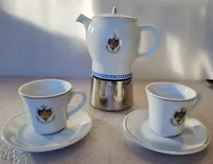 Italienisches Kaffee Florian Porzellan Kaffee / Teekanne, Tasse & Untertasse Set - Bild 1 von 23