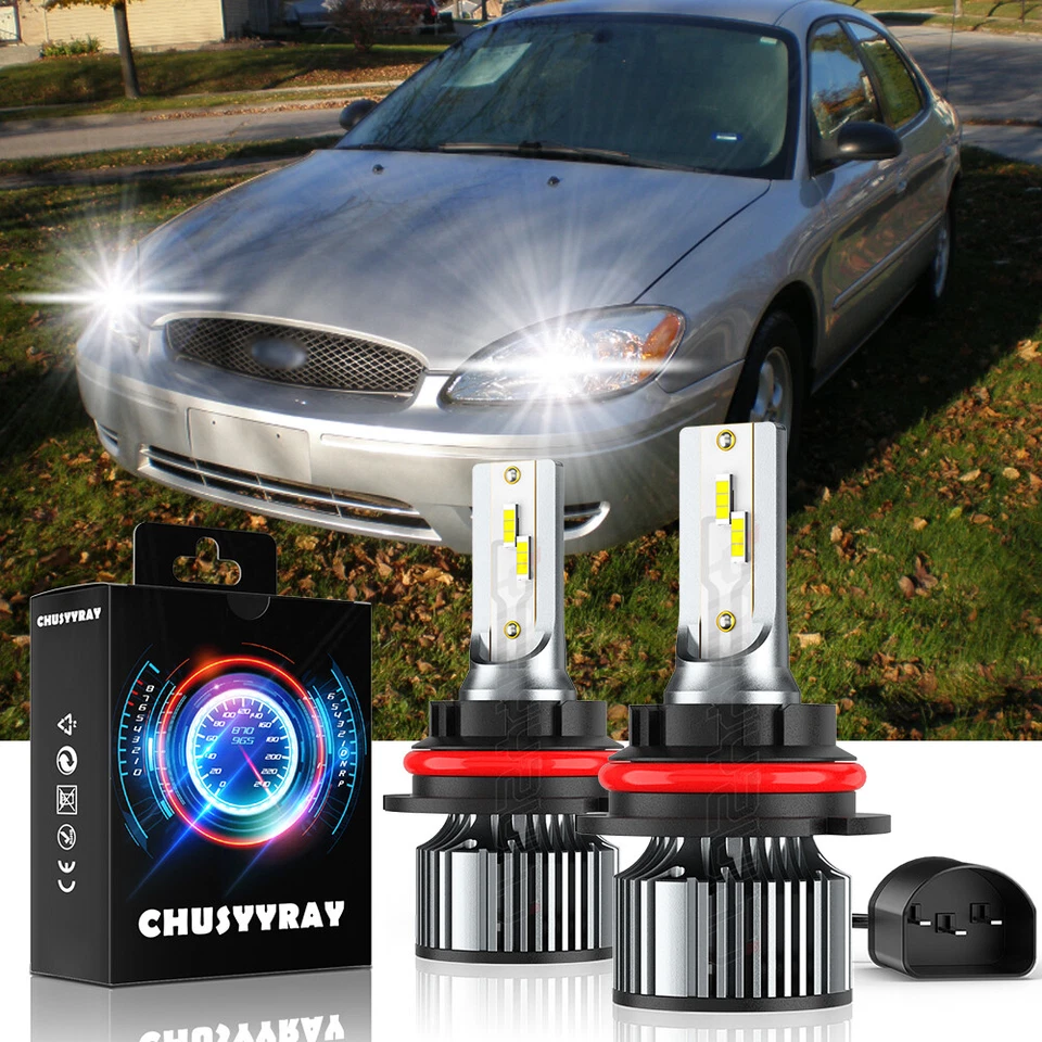 For FORD Taurus 1990-2007 LED Headlight Kit 9007 HB5 6500K White High/Low Bulbs - Image 1 of 4