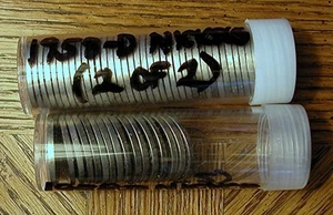 Jefferson Nickel Rolls 1958-D NICKELS UNC-BU+ 55 Nickels - Picture 1 of 2