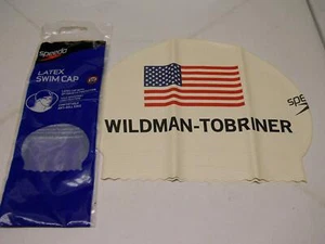 USA OLYMPICS Tobriner Wildman Speedo Swim Cap Latex Adult Men Women Long Hair