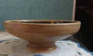 Pottery Bowl Mid Century signed 8" brown tones handmade - Picture 1 of 13