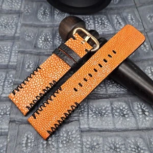 Polished Stingray Leather Watch Band for Apple Watch size 42/44/45mm - Picture 1 of 10