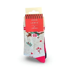 John Lewis 3 Pack Women's Christmas Dog Puppy Novelty Socks Shoe Size 4 - 8 NEW - Picture 1 of 7