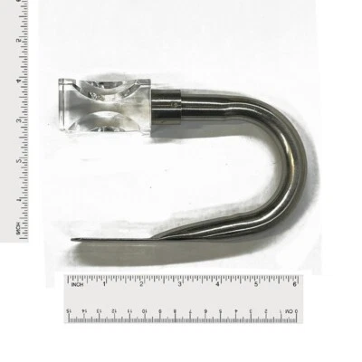 Tieback Holder (Pair)- crystal glass silver tieback holder 3 - Clear - 4x6 " - Image 1 of 2