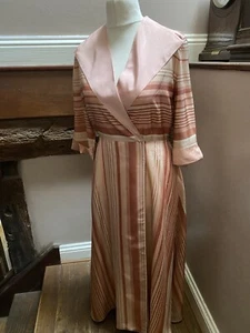 original vintage 1950s dress Stunning Handmade? Pink Stripes Wedding Races π - Picture 1 of 10