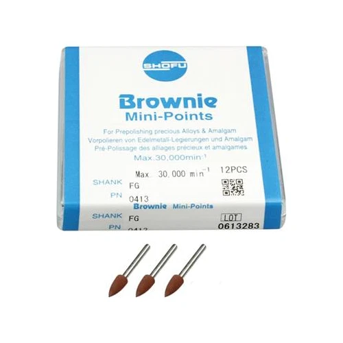 SHOFU DENTAL CORP Shofu Dental 0413 Brownie Polishers Friction Grip FG Mini Points 12/Bx
