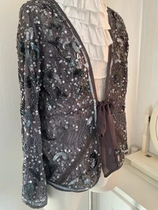 Beaded Jacket Size 20 Silver Grey By Together RRP £48 - Picture 1 of 7