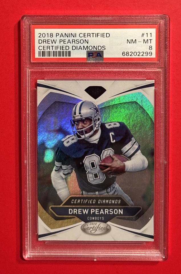 2018 Panini Certified Diamonds Drew Pearson #11 PSA 8 Dallas Cowboys Graded Card - Image 1 of 3