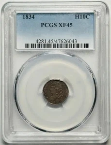 1834 P Capped Bust Half Dimes PCGS XF-45 - Picture 1 of 2