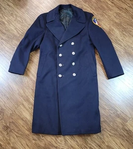 Vintage FDNY PEACOAT Navy Blue Heavy Thick Wool Silver Buttons - Picture 1 of 10
