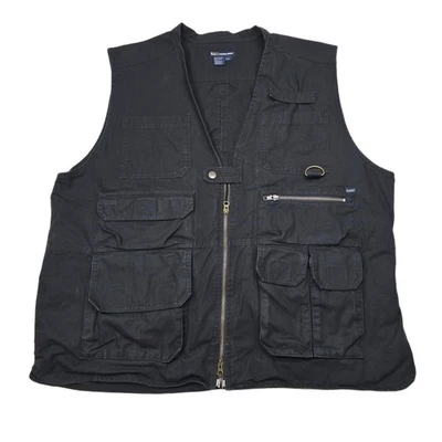 5.11 Tactical Series Vest Mens 2XL Black Zip Multi Pocket Conceal Carry Utility - Image 1 of 4