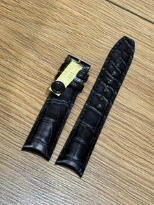 Original OEM Baume & Mercier schwarzes Alligatorlederband 20 mm 18 mm 20/18 - Bild 1 von 7