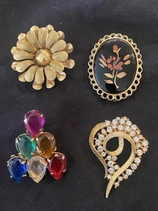 Stunning Vintage Brooch Lot (4) - Picture 1 of 10
