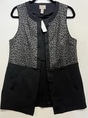 NWT CHICO’s Women's Sophisticated Black & Gray  Animal Print. Size 1 - Image 1 of 2