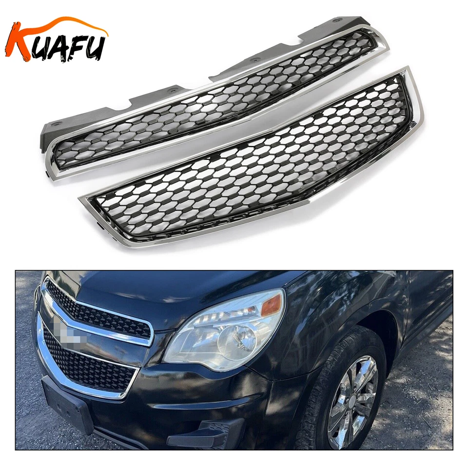 Bumper grille Assembly For 2010-2015 Chevrolet Equinox Models w/Chrome Package Foto 1 de 4