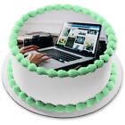 Laptop Computer Cake Topper Muffin Cupcake Party Decoration Edible Birthday IT