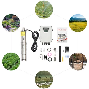 270W 3" DC 24V Solar Wasserpumpe Tauchpumpe Tiefbohrbrunnenpumpe + MPPT Controller - Bild 1 von 22