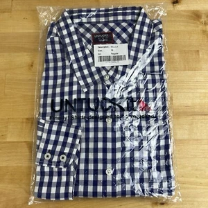 UNTUCKit Button-Down-Hemd blau kariert Gingham normale Passform adrett Damen 16 - Bild 1 von 5