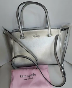 NWOT KATE SPADE Rosie Silver Two-handle Shoulder Leather Bag Handbag Purse $399 - Picture 1 of 5