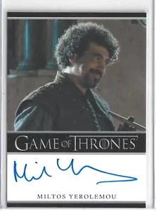Game of Thrones Season 1 Autograph Card Miltos Yerolemou as Syrio Forel KAC - Picture 1 of 2