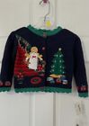 Vintage Hartstrings Baby Sweater Cardigan Christmas Ramie Cotton Knit Girl 24m