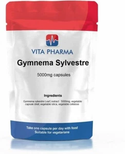 Gymnema Sylvestre 5000mg Kapseln, Cholesterin, reduziert Heißhungerattacken - Bild 1 von 2