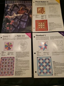 Lot 3 Vtg Quilter's Plastic Templates Pieced Basket Fancy Dresden Plate Pinwheel - Picture 1 of 9