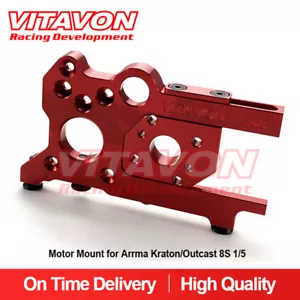 Vitavon CNC aluminum #7075 Motor Mount for Arrma Kraton/Outcast 8S 1/5 Red - Picture 1 of 5
